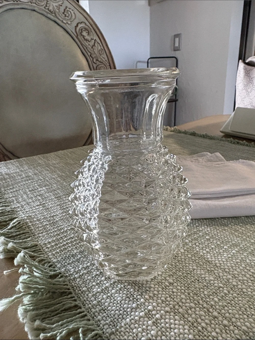 Clear Pineapple-Texture Glass Vase - Home Accents